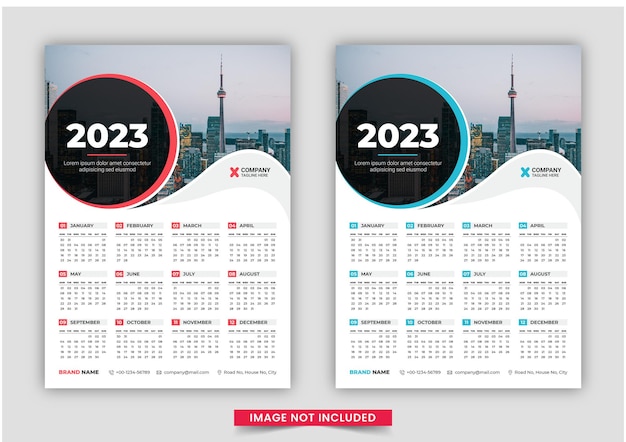 Vector print ready one page wall calendar template design for 2023, week starts on sunday calendar design 2023, print ready singlepage wall calendar template design for 2023, planner diary with place for pho