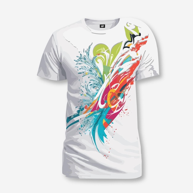 print ready vector white tshirt with painting make art illustration design 06