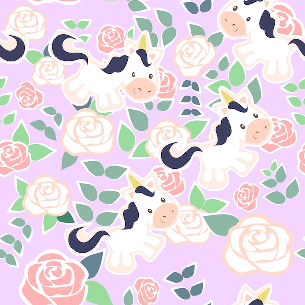 Print rose unicorn