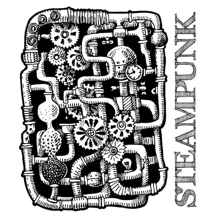 Vector print on steampunk