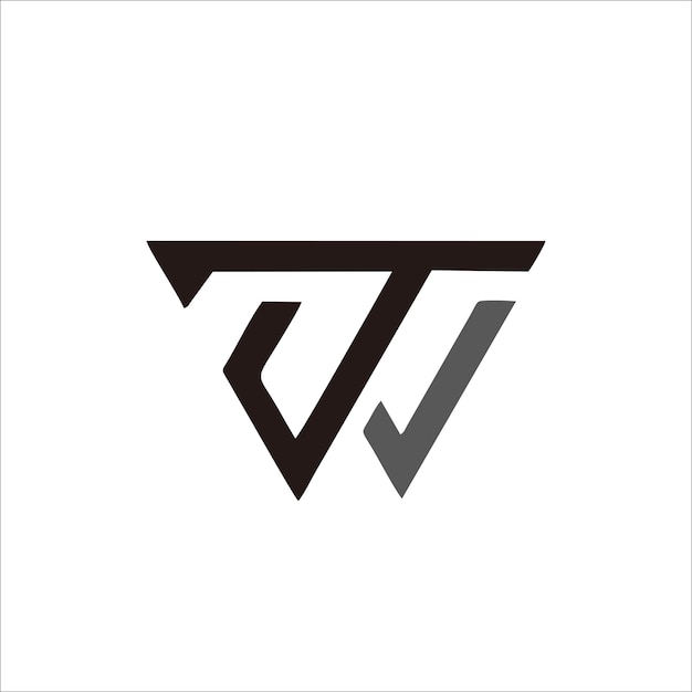 ベクトル 会社のアイデンティティとブランドのための wt 文字のロゴデザインを印刷します