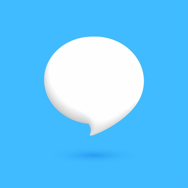 Print3d white speech bubble Circle Speech bubble icon