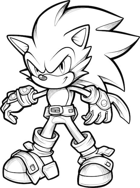 Premium AI Image  Sonic the hedgehog coloring pages