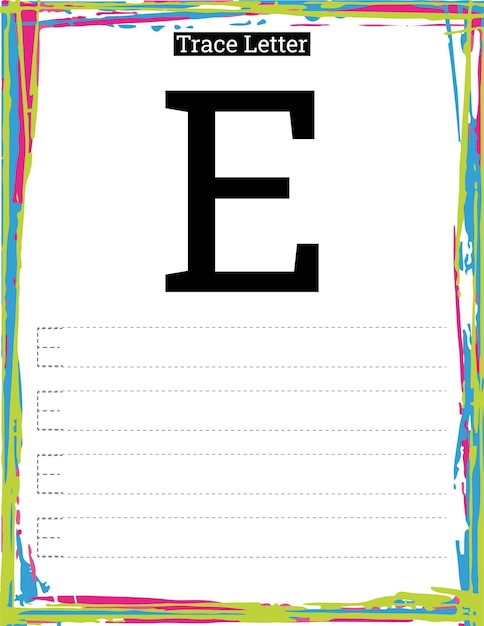 Printable alphabet  letter tracing worksheet with letter e for kids