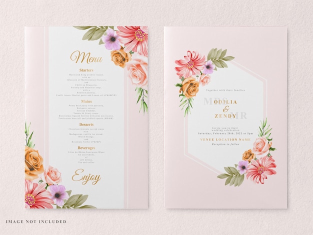 印刷可能でエレガントな結婚式の招待カードのテンプレート