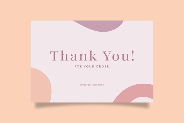 Printable Beautiful Thank You Card for Small Online Business Decorated with Organic Object