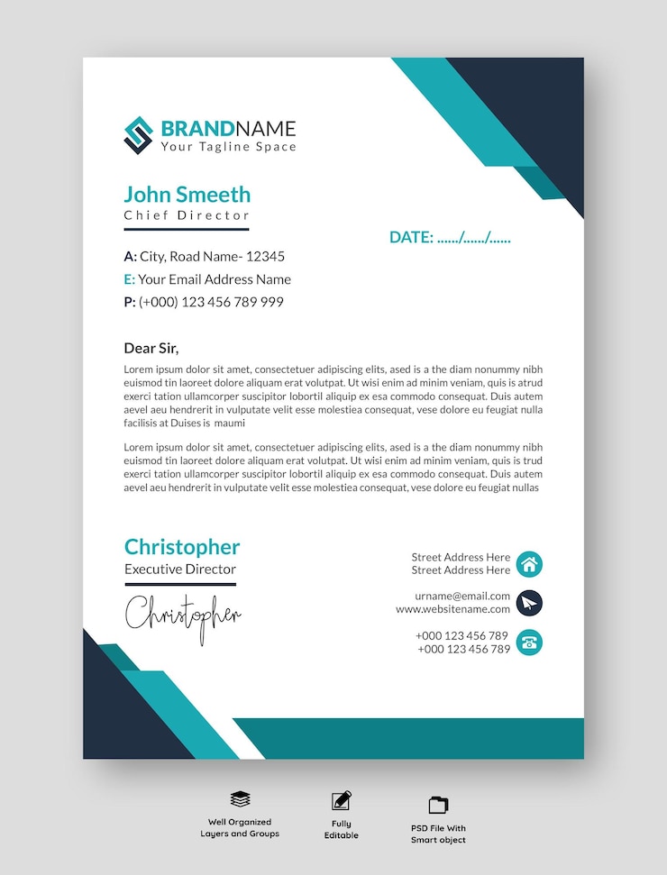 वेक्टर printable blank letterhead corporateidentityamodernandsimpleletterheaddesign