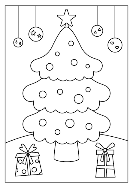 printable christmas coloring page for kids activity