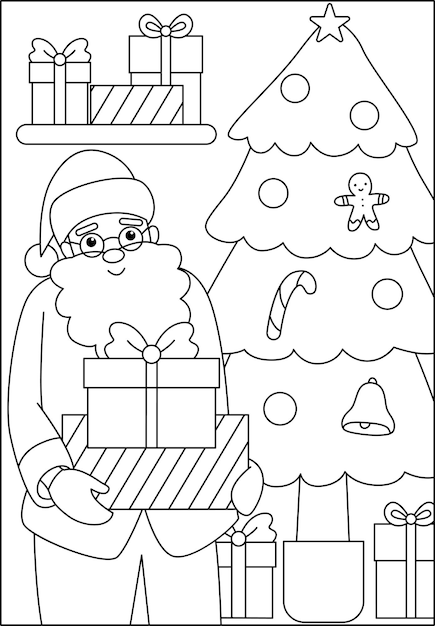 printable christmas coloring page for kids activity