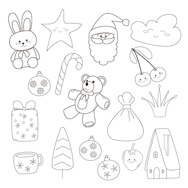 Printable Christmas Doodles to color