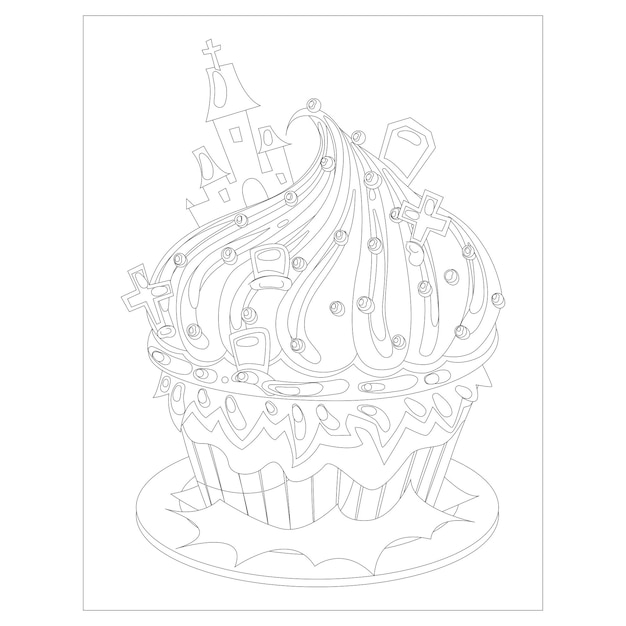 Printable Cupcake coloring pages for kids