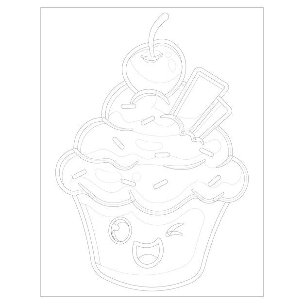 Printable Cupcake coloring pages for kids