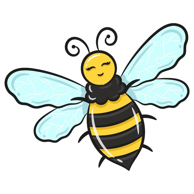 printable cute drawing bee for school and kids