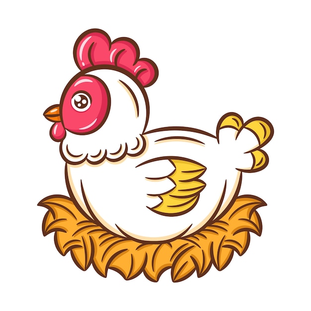 printable cute drawing chicken for school and kids