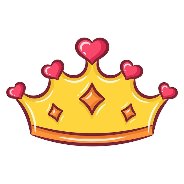 Vector printable cute drawing crown for school and kids