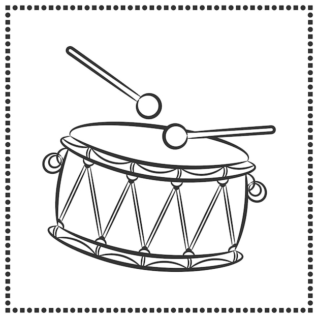 drum cartoon vector and illustration black and white hand drawn sketch  style isolated on white background 21358638 Vector Art at Vecteezy