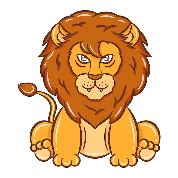 printable cute drawing lion for school and kids