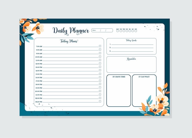 printable daily planner templates to customize