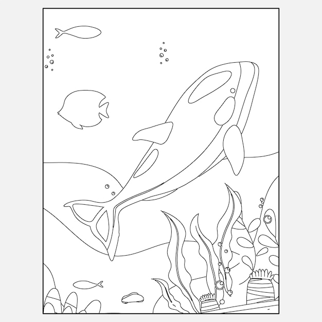 Printable dolphin ocean animals kleurplaten voor kinderen