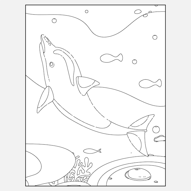 Printable dolphin ocean animals kleurplaten voor kinderen