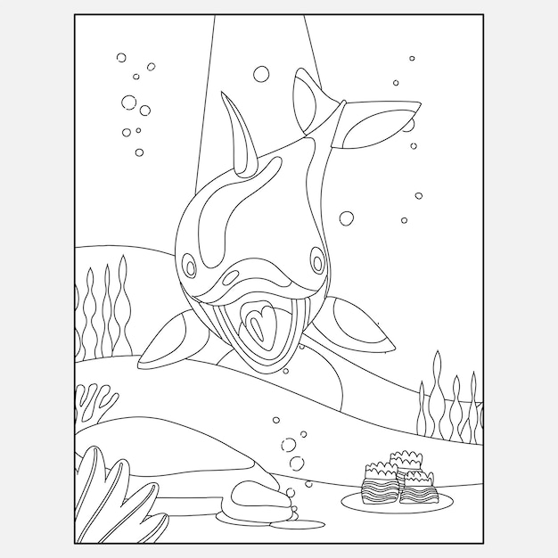 Printable Dolphin Ocean Animals Kleurplaten voor kinderen