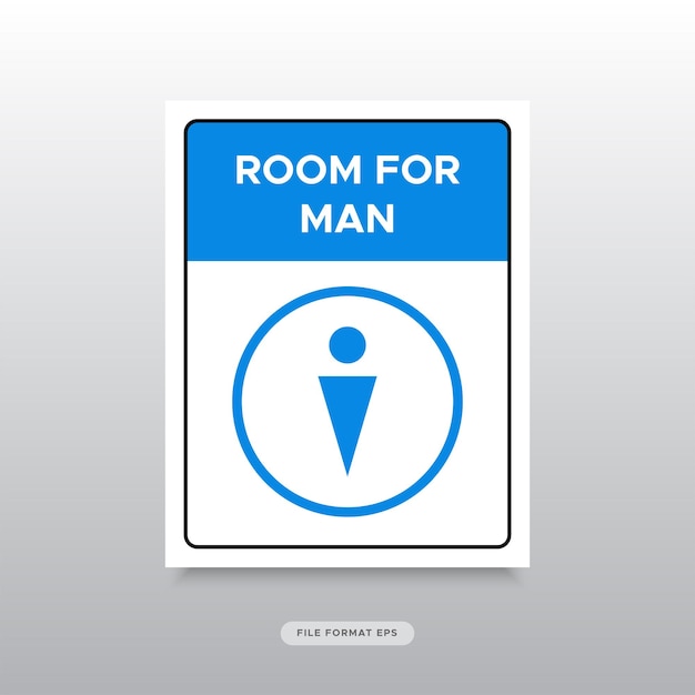 Printable flat design room for man design