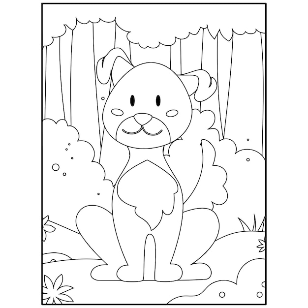 Printable Forest Animals Coloring Pages For Kids Premium Vector