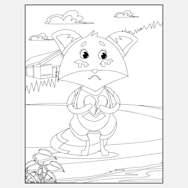 printable fox forest animals coloring pages for kids