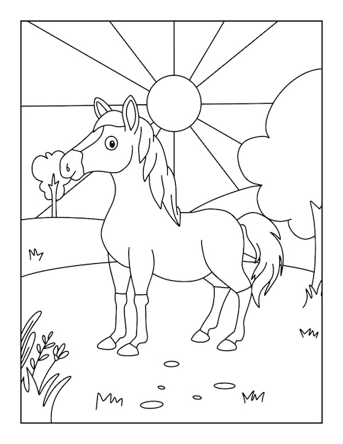 Printable horse coloring pages for kids