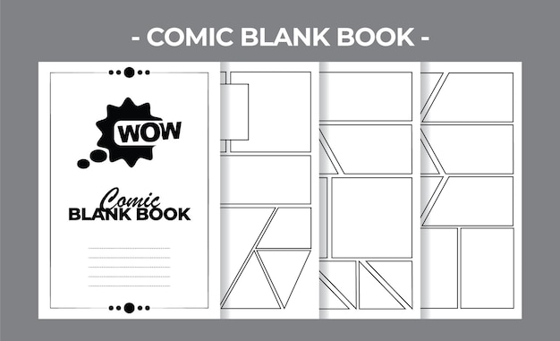 Printable kdp comic blank book vector design template