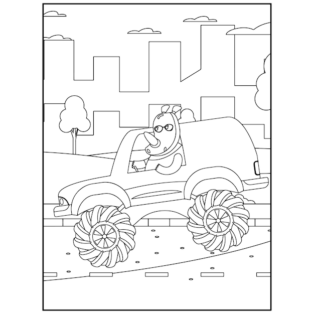 Printable Monster Truck Coloring Pages For Kids Premium Vector