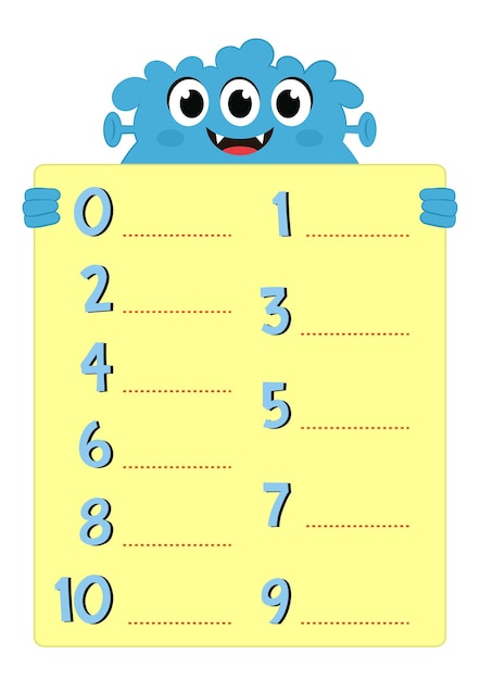 Рабочие листы для распечатки чисел для детей. Рабочий лист отслеживания номера. рабочий лист для написания чисел