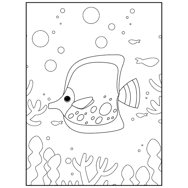 Printable Ocean Animals Coloring Pages For Kids Premium Vector