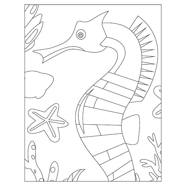 Printable ocean animals coloring pages for kids