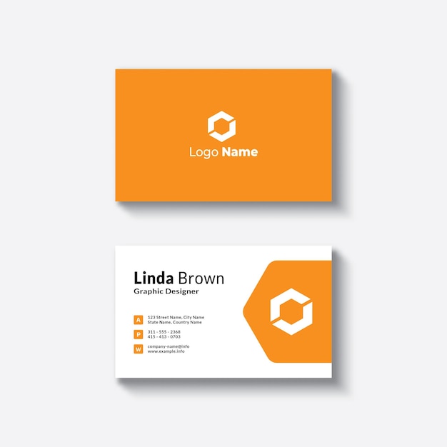 Printable orange style business card template