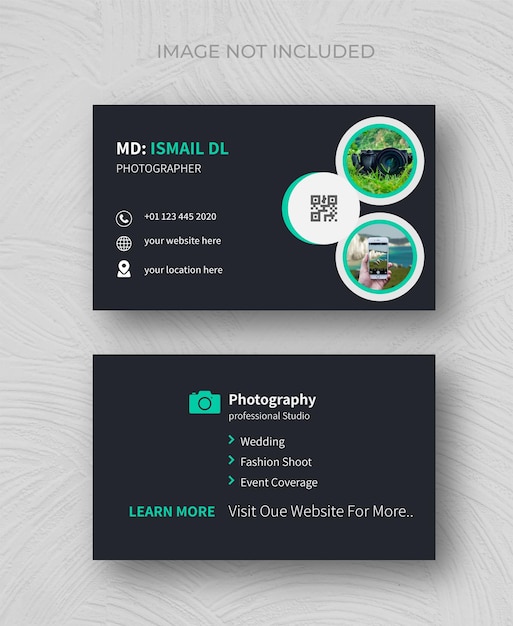 Printable photography business card template photographer business card photography studio cards
