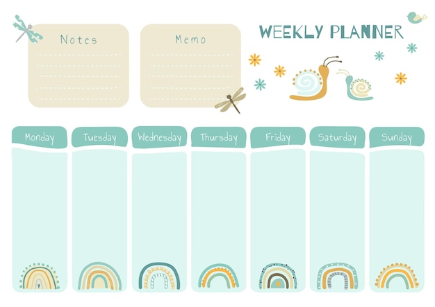 Vector printable planner template