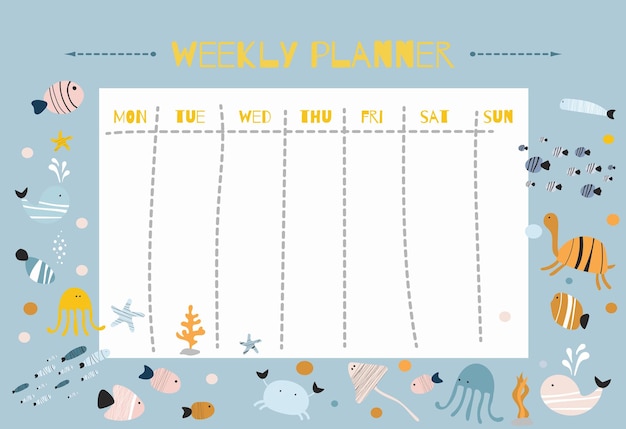 Vector printable planner template