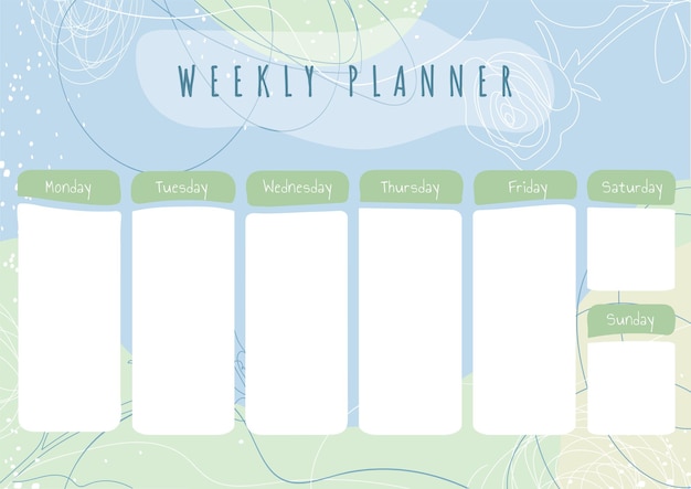 Vector printable planner template