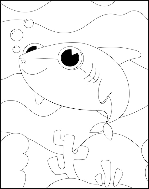 子供のための印刷可能なサメの着色ページ