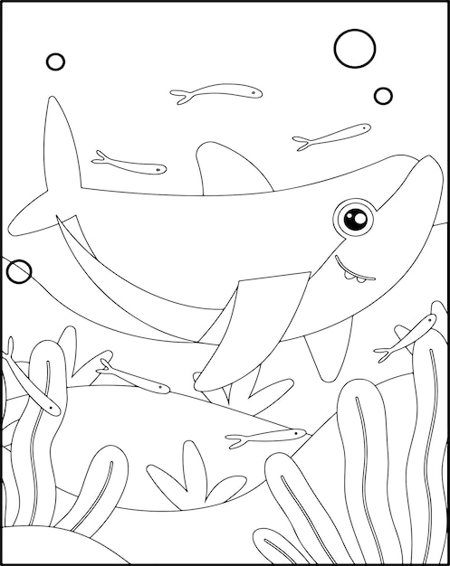 Disegni da colorare di squali stampabili per bambini