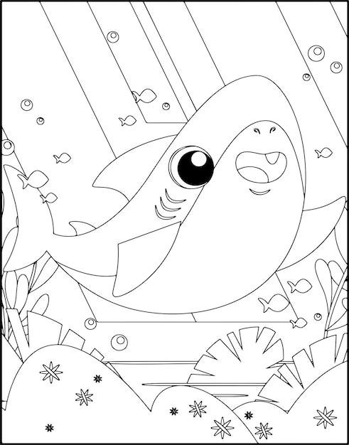 Printable SHARK coloring pages for kids