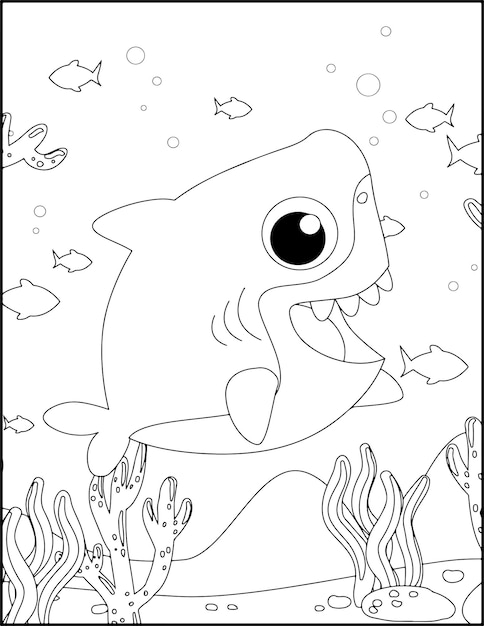 Printable SHARK coloring pages for kids