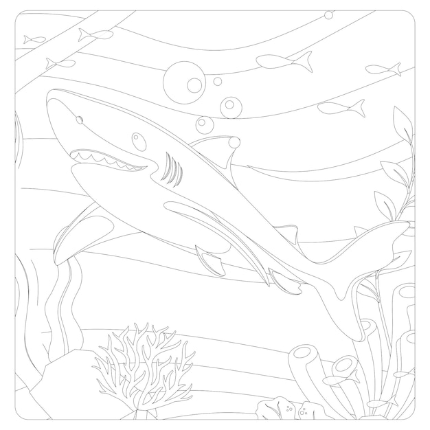 Printable shark coloring pages for kids