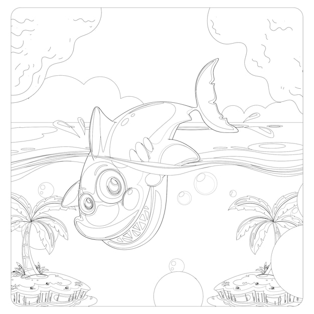 Printable shark coloring pages for kids