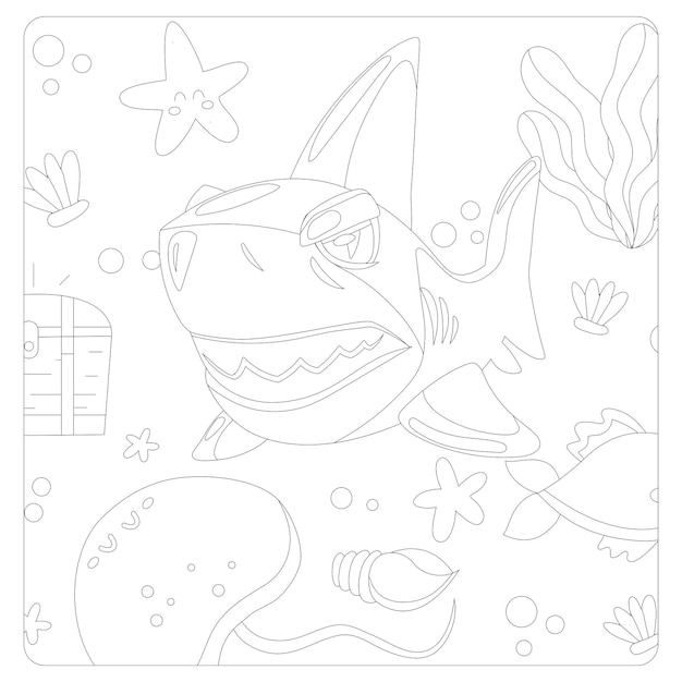 Printable shark coloring pages for kids