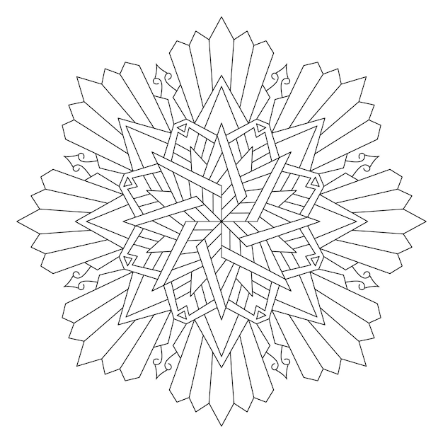 Vector printable star mandala coloring page for adult