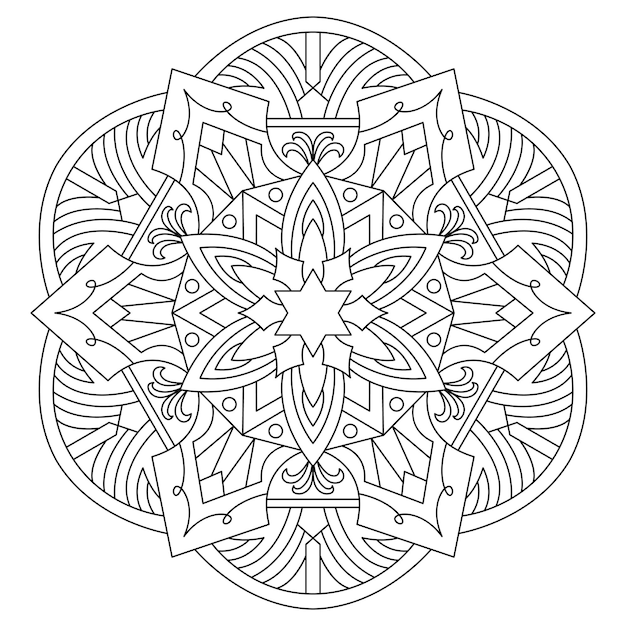 Printable star mandala coloring page for adult