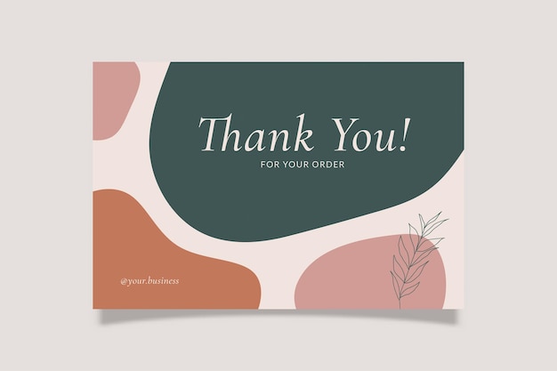 Printable Thank You Card Green Pink Aesthetic Design Template Suitable For Small Online Business Purchase Fashion Beauty Cosmetic Food Cake Etc