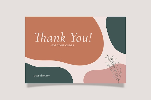 Printable Thank You Card Green Pink Aesthetic Design Template Suitable For Small Online Business Purchase Fashion Beauty Cosmetic Food Cake Etc